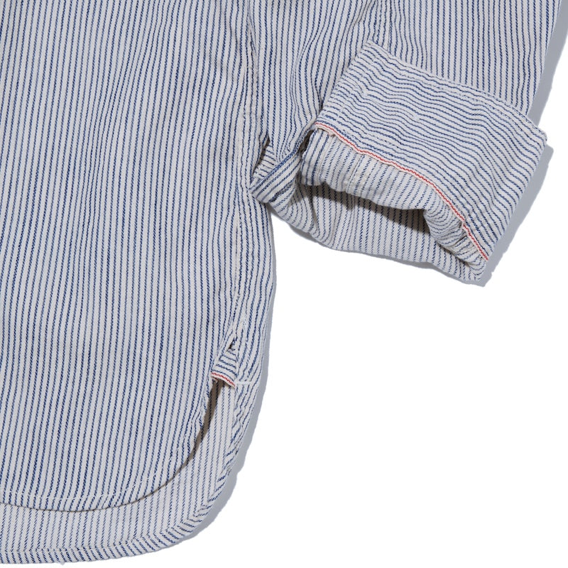 RADIALL L/Sシャツ WHEELS REGULAR COLLARED SHIRT ヒッコリー 袖口 クローズアップ