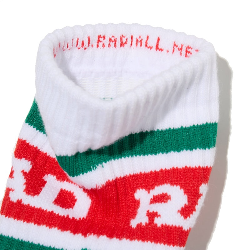 RADIALL ソックス LOW KICK 1PAC SOX SHORT / DRALON ホワイト クローズアップ 履き口
