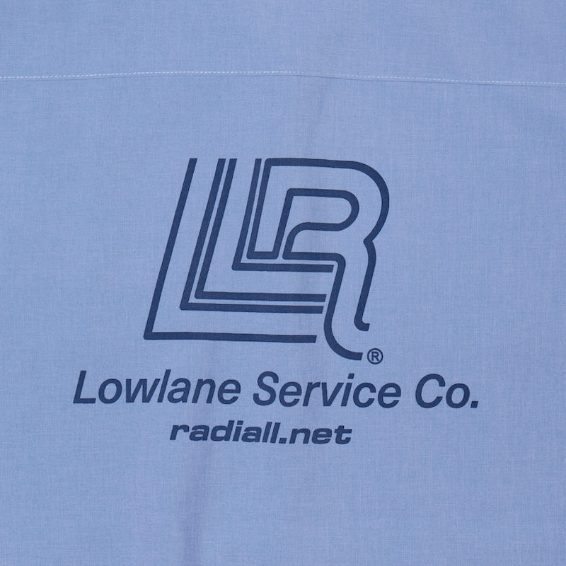 RADIALL S/Sシャツ LOWLANE REGULAR COLLARED SHIRT ブルー 背面 クローズアップ