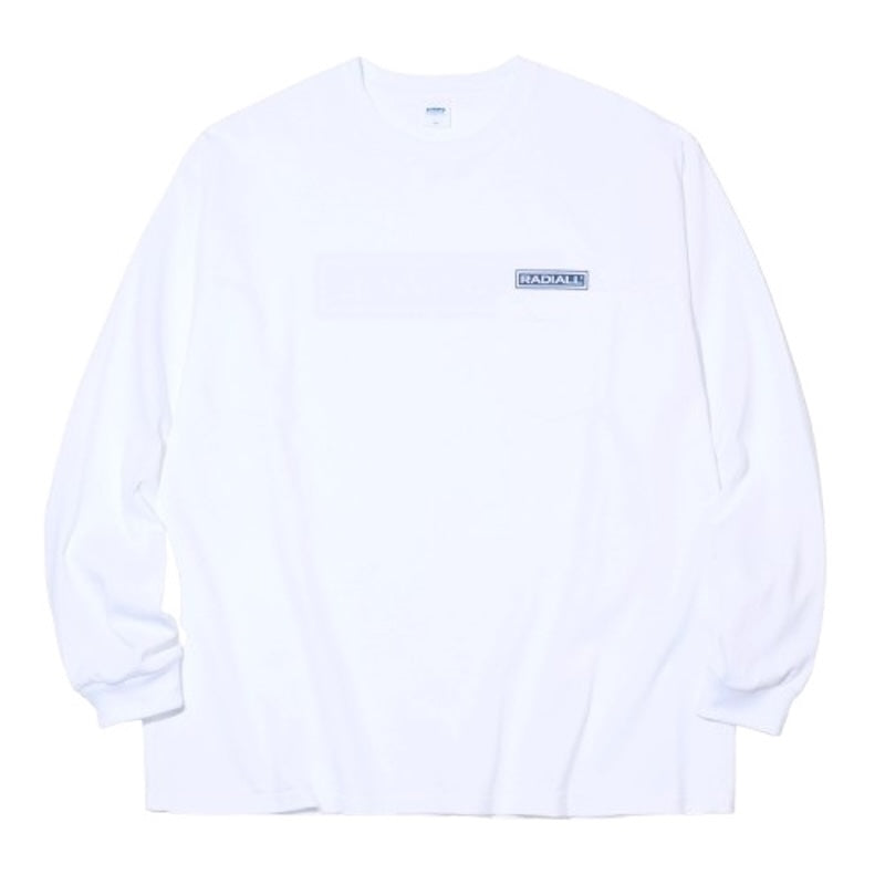 RADIALL L/STシャツ WHEELS CREW NECK T-SHIRT L/S ホワイト 正面