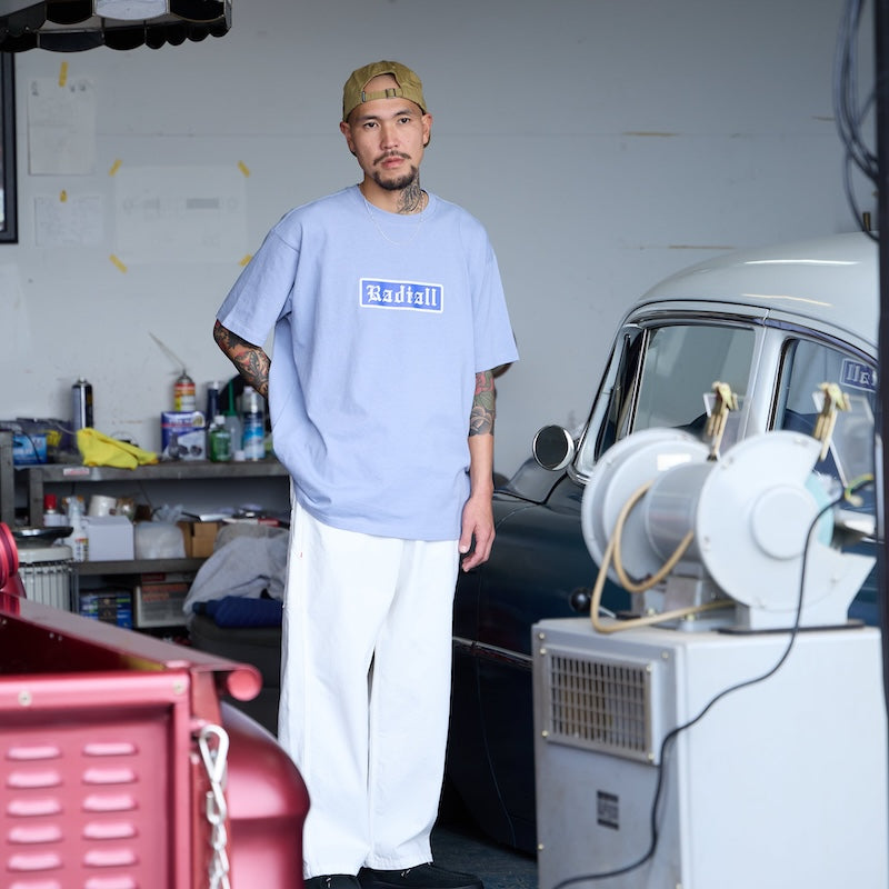 RADIALL Tシャツ VOX CREW NECK T-SHIRT S/S ブルー 着用画像 正面