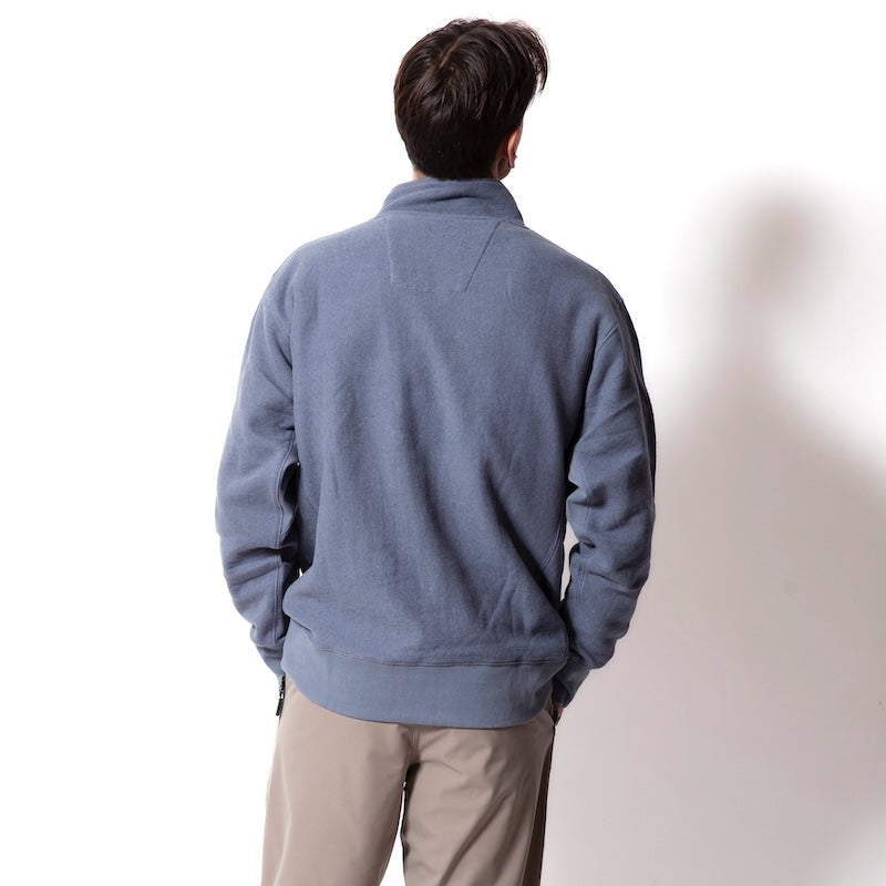 ROARK ハーフジップスウェット "H/W HEMPCOTTON H/Z SWEAT" (Folkstone Blue)