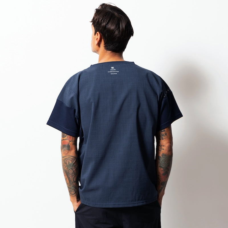 ROARK Tシャツ DELTA QD S/S TEE ストーンブルー 着用画像 3