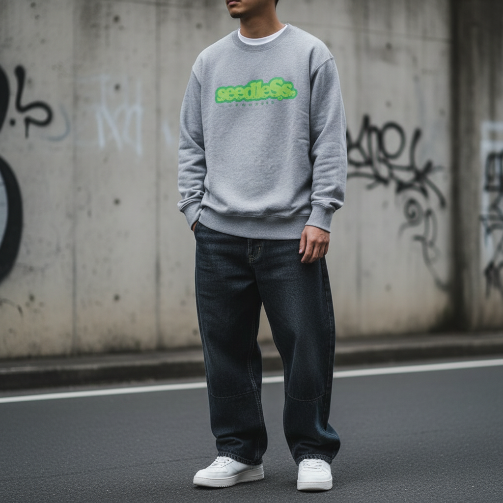 seedleSs クルースウェット "COOP CREW SWEAT 12oz" (H.Gray)