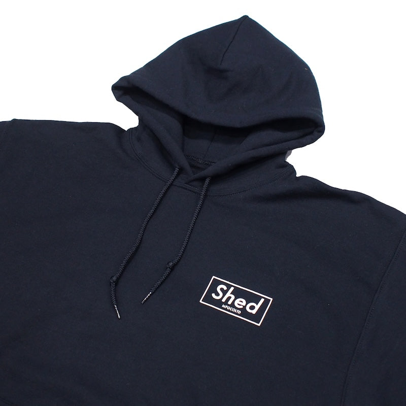 Shed パーカー "box hoodie" (Black)