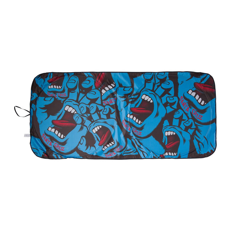 SANTA CRUZ　カーサンシェード　"SCREAMING HAND CAR SUN SHADE"　(Blue)