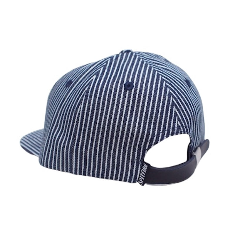 SPITFIRE キャップ "FLAMES SCRIPT STRAPBACK CAP" (Indigo Railroad Stripe)