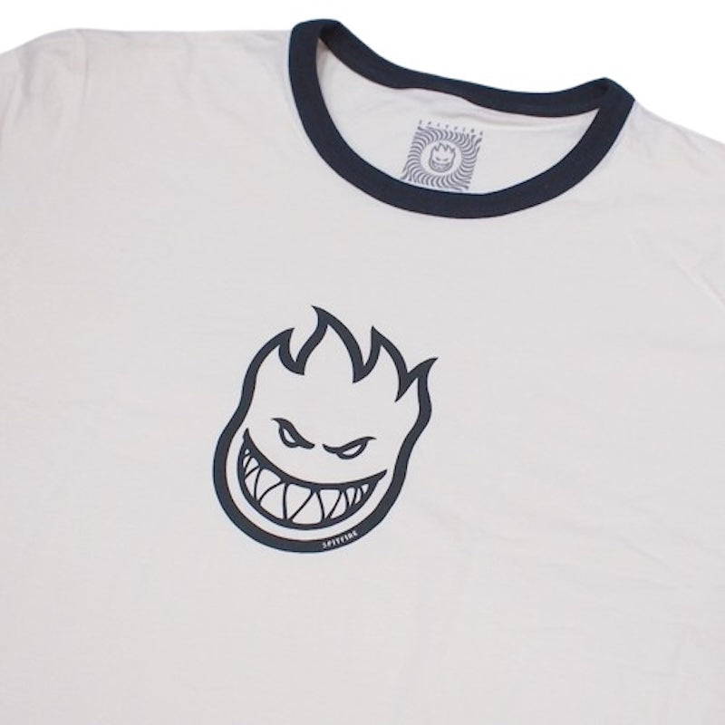SPITFIRE Tシャツ "BIGHEAD MID RINGER TEE" (Natural / Forest Green)