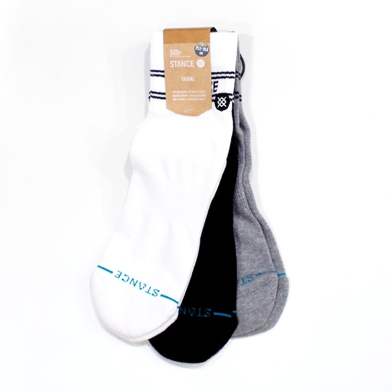 STANCE ソックス "BASIC QUARTER 3 PACK" (Multi)