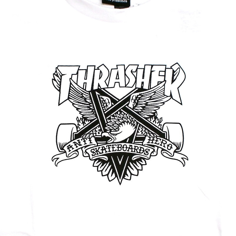 THRASHER x ANTI HERO Tシャツ "EAGLEGRAM TEE" (White)