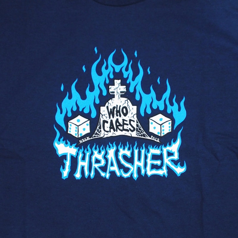 THRASHER Tシャツ "WHO CARES BY NECKFACE TEE" (Navy)