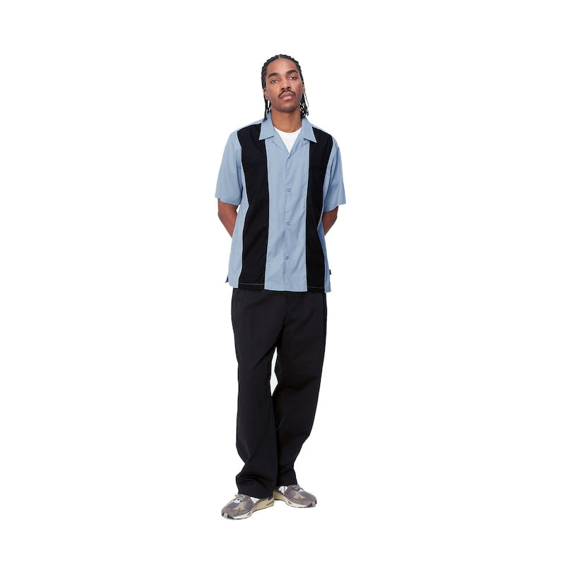 Carhartt WIP S/Sシャツ S/S DURANGO SHIRT ブルー 着用画像 正面 全身