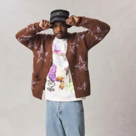 OBEY カーディガン "SLINT CARDIGAN" (Sepia Multi)