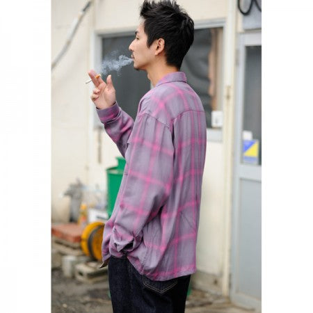 RADIALL L/Sシャツ "EASY OPEN COLLARED SHIRT L/S" (Smoke Pink)