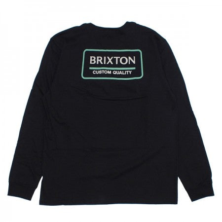 BRIXTON　L/STシャツ　"PALMER PROPER L/S STANDARD TEE"　(Black / Jade / Off White)