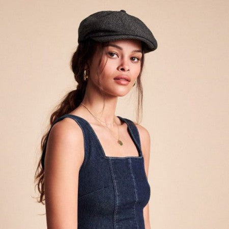 BRIXTON ハンチング "BROOD SNAP CAP" (Gray/Black)