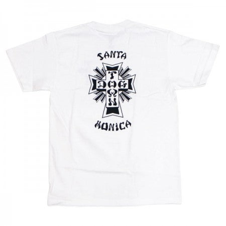 DOGTOWN　Tシャツ　"CROSS LOGO x SANTA MONICA TEE"　(White)