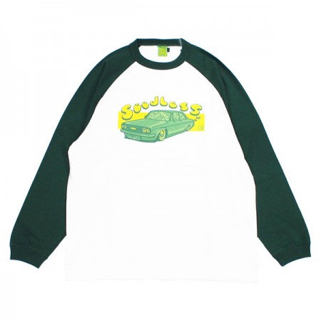 seedleSs　L/S Tシャツ　"SD SMOKING GREEN CAR L/S TEE"　(White / Green)