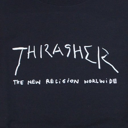 THRASHER　"NEW RELIGION WORLDWIDE L/STEE"　(Black)