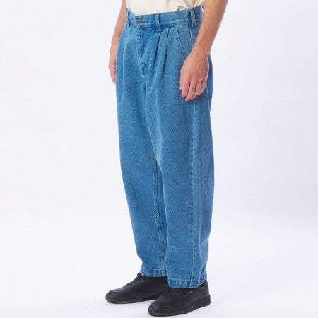 OBEY パンツ "FUBAR PLEATED CARPENTER DENIM PANT" (Light Indigo)