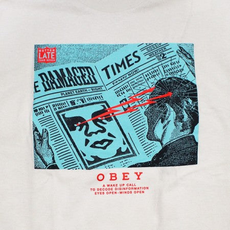 OBEY　Tシャツ　"OBEY WAKE UP CALL CLASSIC TEE"　(Cream)