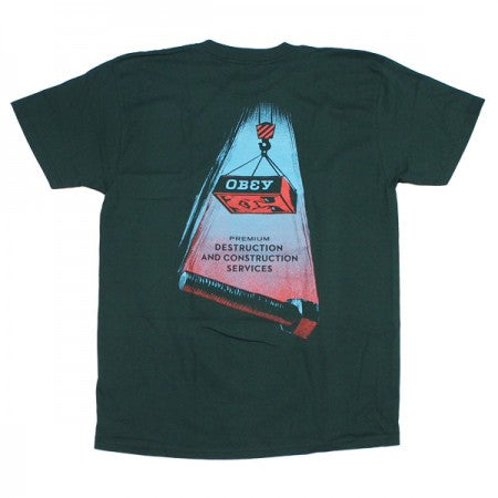 OBEY　Tシャツ　"OBEY DESTRUCTION AND CONSTRUCTION CLASSIC TEE"　(Forest Green)