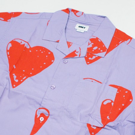 OBEY　S/Sシャツ　"LOVELESS WOVEN"　(Digital Lavender)