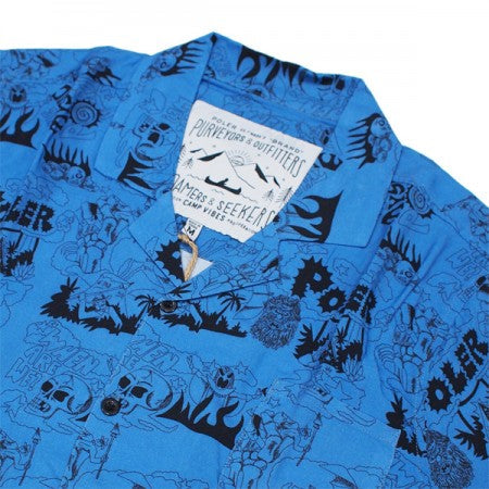 POLeR S/Sシャツ "ALOHA SHIRT" (Mystic Portal Blue)