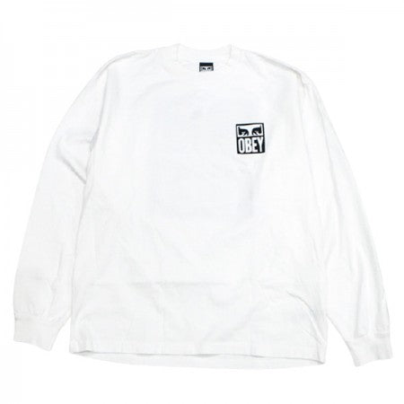 OBEY L/STシャツ "OBEY EYES ICON 2 HEAVYWEIGHT LONG SLEEVE TEE" (White)