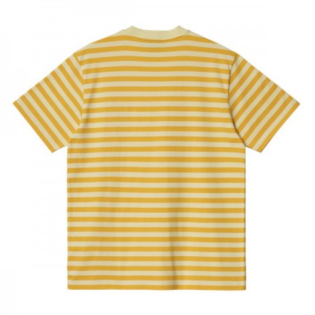 ★30%OFF★ Carhartt WIP Tシャツ "S/S SCOTTY POCKET T-SHIRT" (Scotty Stripe, Popsicle / Soft Yellow)