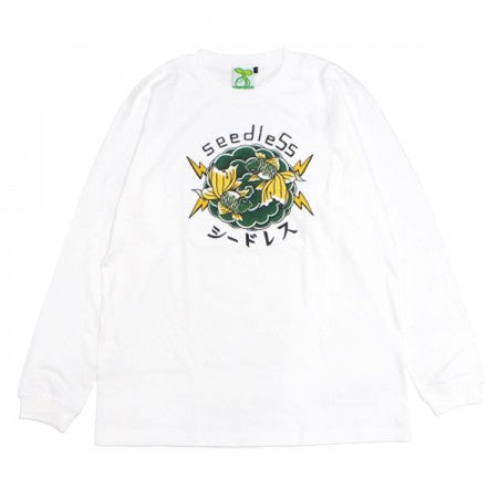 seedleSs　L/S Tシャツ　"GREEN GOLDFISH L/S TEE"　(White)