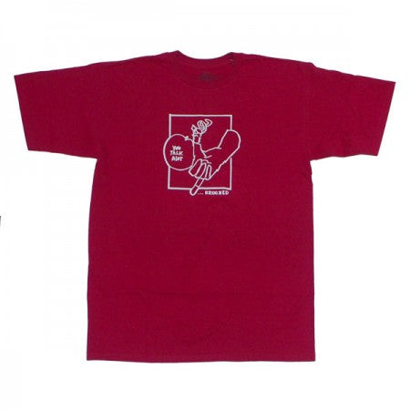 KROOKED　Tシャツ　"TAWKER TEE"　(Cardinal/White)