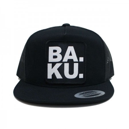 BARRIER KULT "BA.KU. STACKED BLOCK LOGO MESH CAP" (Black)
