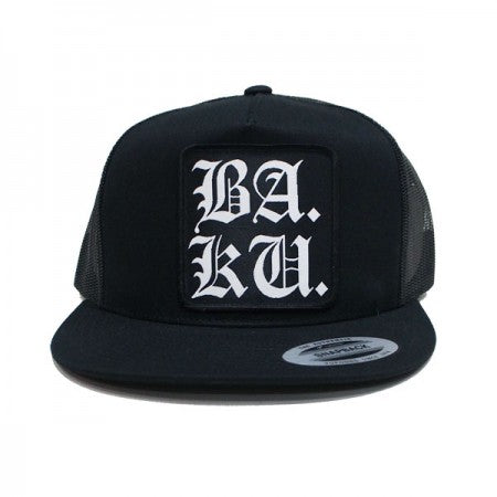 BARRIER KULT "BA.KU. STACKED ENGLISH LOGO MESH CAP" (Black)