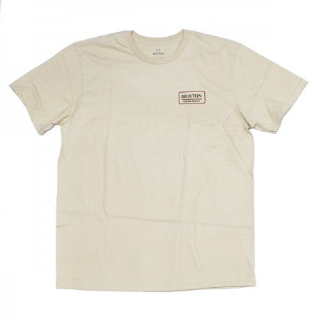 BRIXTON Tシャツ "PALMER PROPER S/S STANDARD TEE" (Cream / Paradise Orange / Dark Ear)