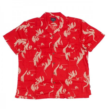 BRIXTON　S/Sシャツ　"BUNKER SLUB S/S WOVEN"　(Aloha Red / White / Coconut)