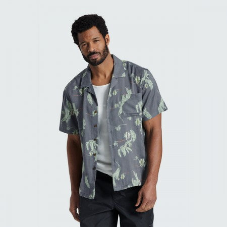 BRIXTON S/Sシャツ "BUNKER SLUB S/S WOVEN" (Washed Black / Sea Form / Coconut)