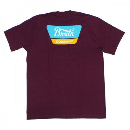 BRIXTON　Tシャツ　"LINWOOD S/S STANDARD TEE"　(Burgundy / Teal)