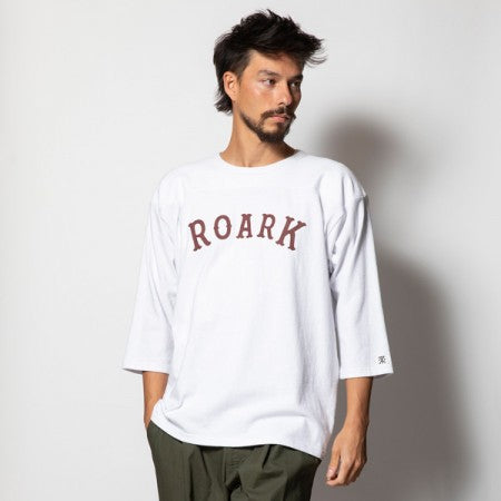 ROARK REVIVAL 7分Tシャツ "MEDIEVAL LOGO 3/4 SLEEVE TEE" (White)