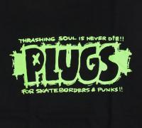 PLUGS Tシャツ "THRASH" (Black)