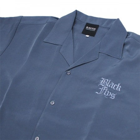 BLACK FLYS　S/Sシャツ　"STATE SILKY SHIRT"　(Stone Blue)