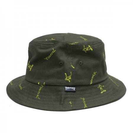 THRASHER ハット "GONZ BUCKET HAT" (Olive/C.Green)