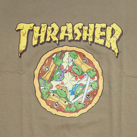 THRASHER × TMNT "コラボTシャツ THTUR-ST003" (Sand Khaki)
