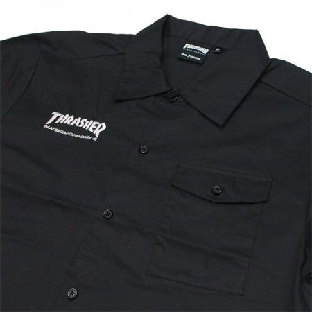 THRASHER　S/Sシャツ　"MAG S/S WORK SHIRT"　(Black/White)