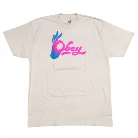 OBEY　Tシャツ　"OBEY OKAY CLASSIC TEE"　(Cream)