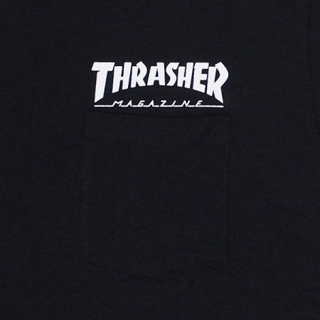 THRASHER　ポケットTシャツ　"HOMETOWN POCKET TEE"　(Blk/Wht)