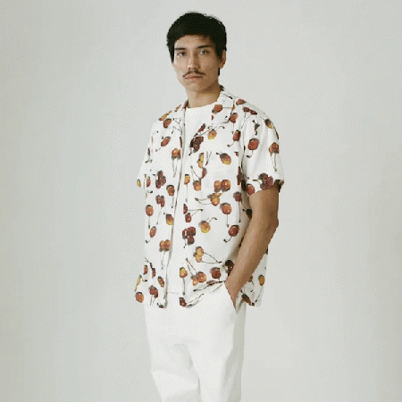 OBEY S/Sシャツ "BOMBED WOVEN" (White Multi)