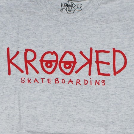 KROOKED　Tシャツ　"KROOKED EYES TEE"　(Ash / Red)