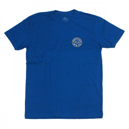 BRIXTON Tシャツ "CREST II S/S STANDARD TEE" (Cool Blue / Yellow Cab)
