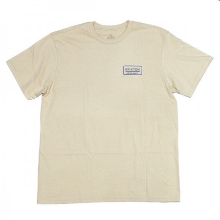 BRIXTON Tシャツ "PALMER PROPER S/S STANDARD TEE" (Cream / Pacific Blue / Olive Surplus)